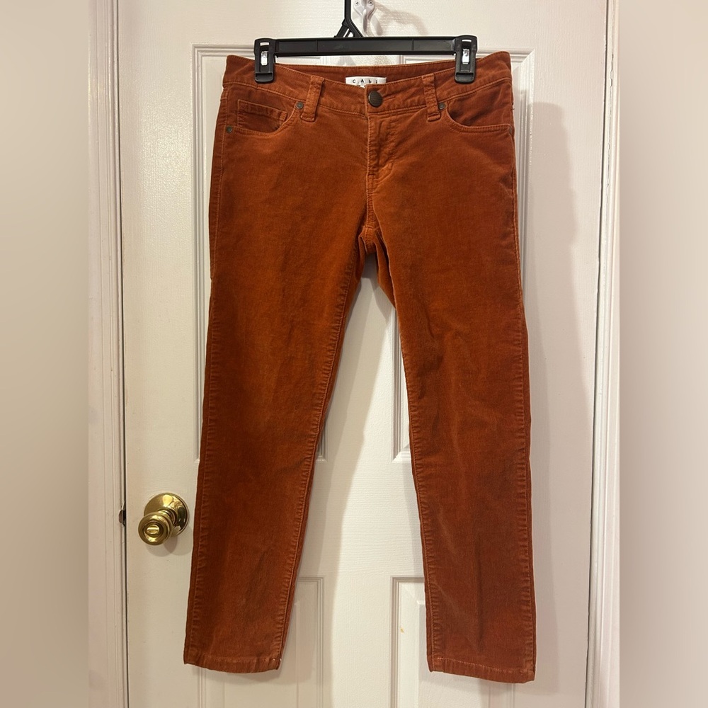 CAbi Corduroy Jeans Burnt orange / brick / copper color Corduroy velvet Size 4